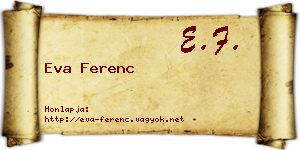 Eva Ferenc névjegykártya